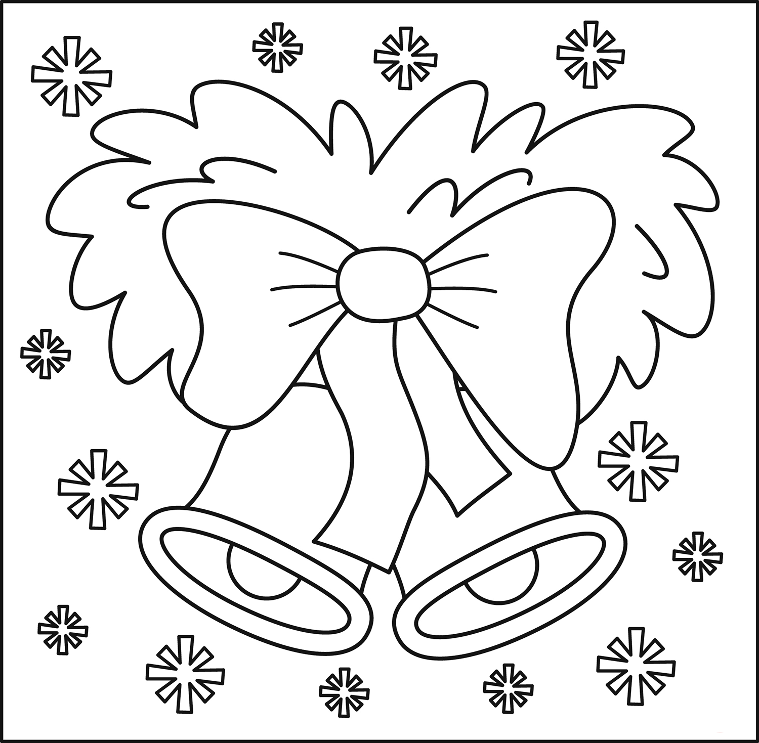 Very New Christmas Bell Coloring Page