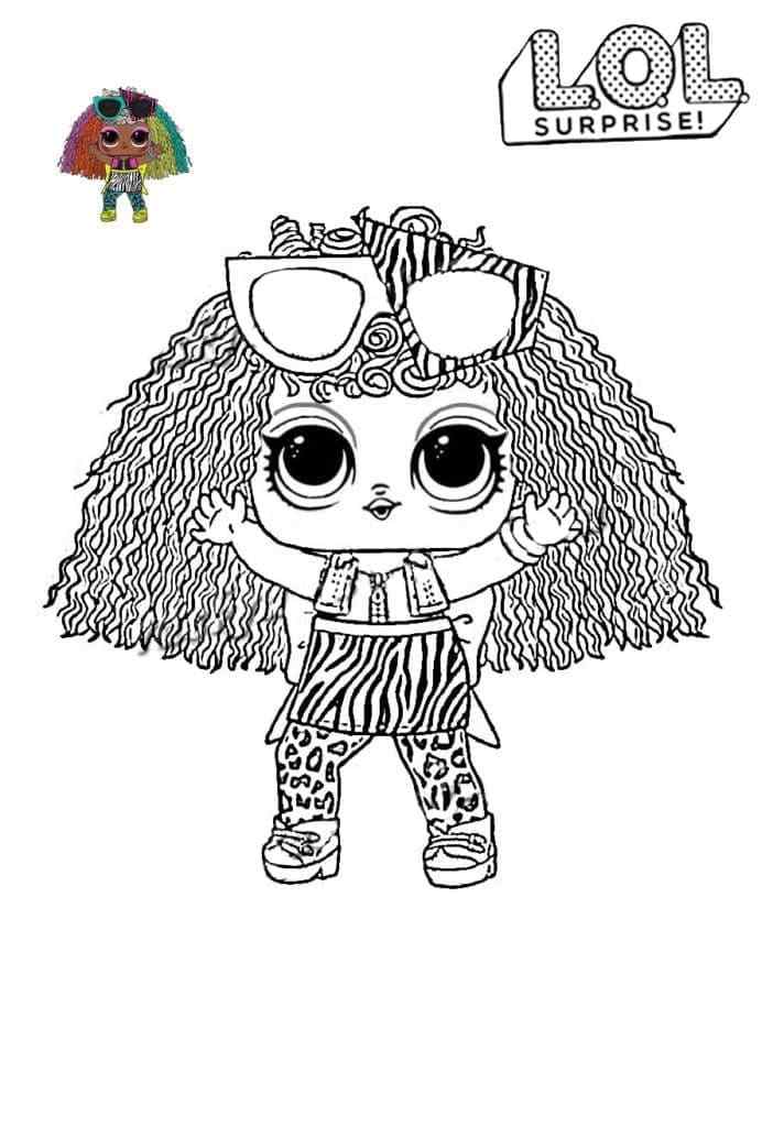 Christmas Doll LOL With Nice Hairs Coloring Page