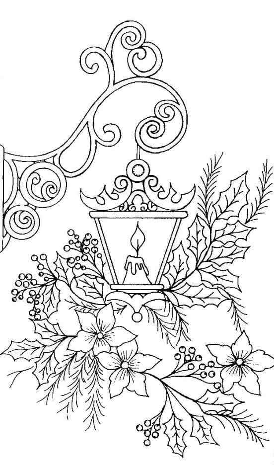 Decorated With Winter Flowers Coloring Page