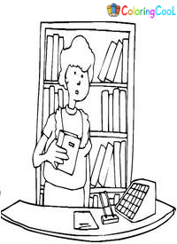 Librarian Coloring Pages