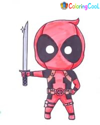 How To Draw A Deadpool Chibi – Six Simple Steps Guide Coloring Page