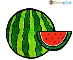 How To Draw A Watermelon – The Details Instructions Coloring Page