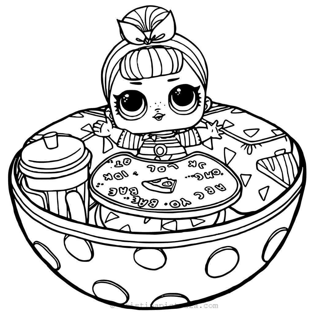 Christmas Doll LOL For Children Coloring Page