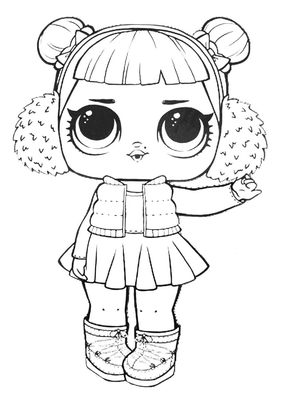 Doll Snow Angel Coloring Page