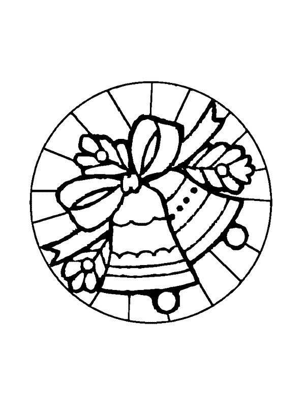 New Two Bells In Christmas Mandala Coloring Page