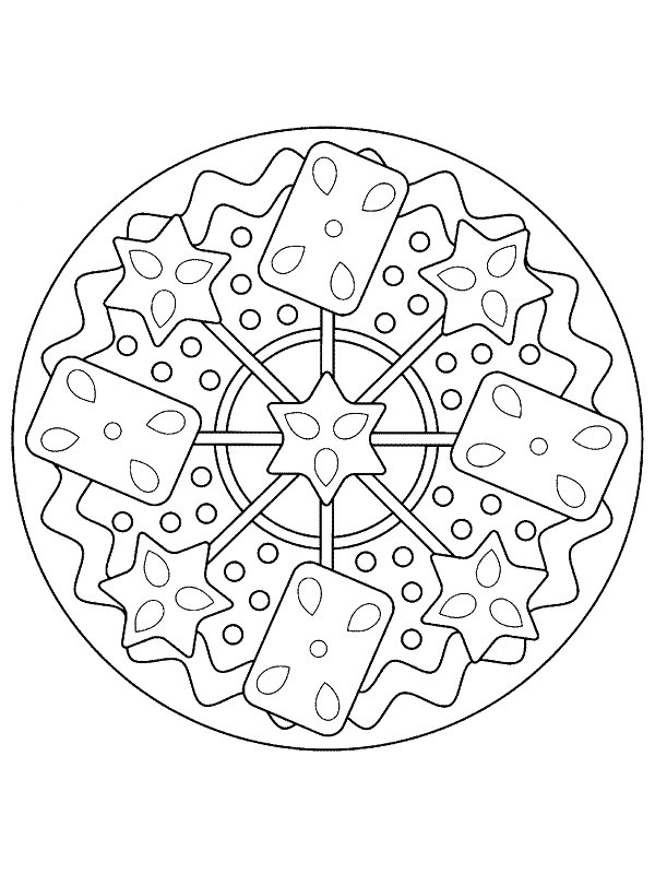 Nice Christmas Mandala For Entertainment Coloring Page