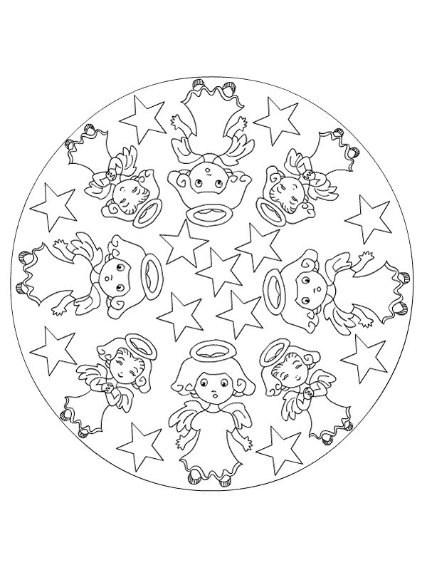 Christmas Mandala For Entertainment Coloring Page