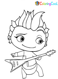 Mini Beat Power Rockers Coloring Pages