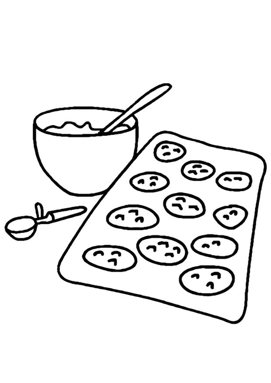 New Baking Cookies Coloring Page