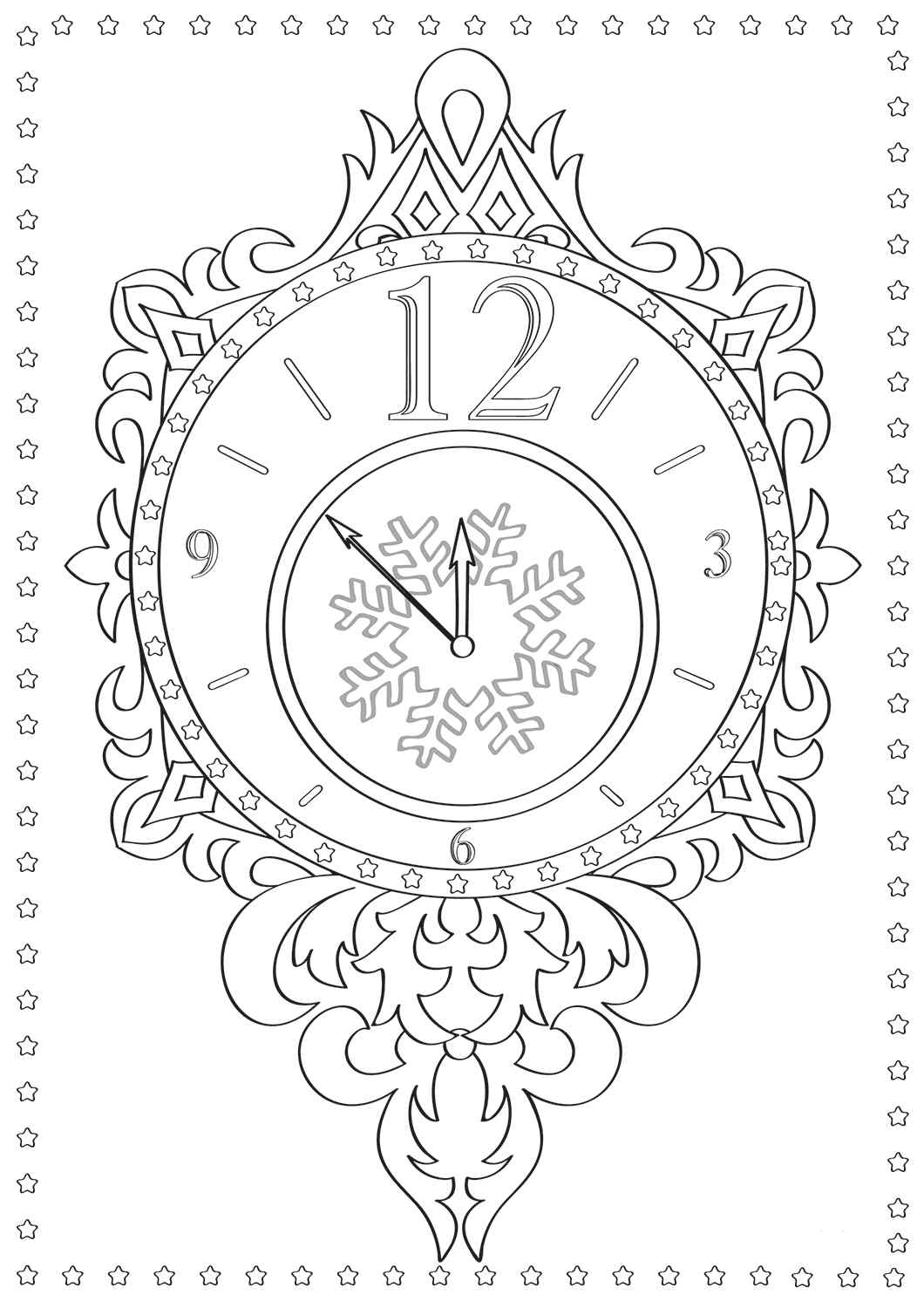 New Years Eve Clock Coloring Page