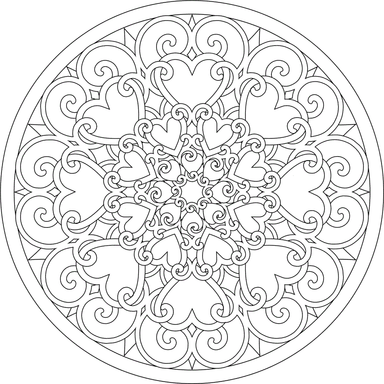 Christmas Mandala For New Year Coloring Page