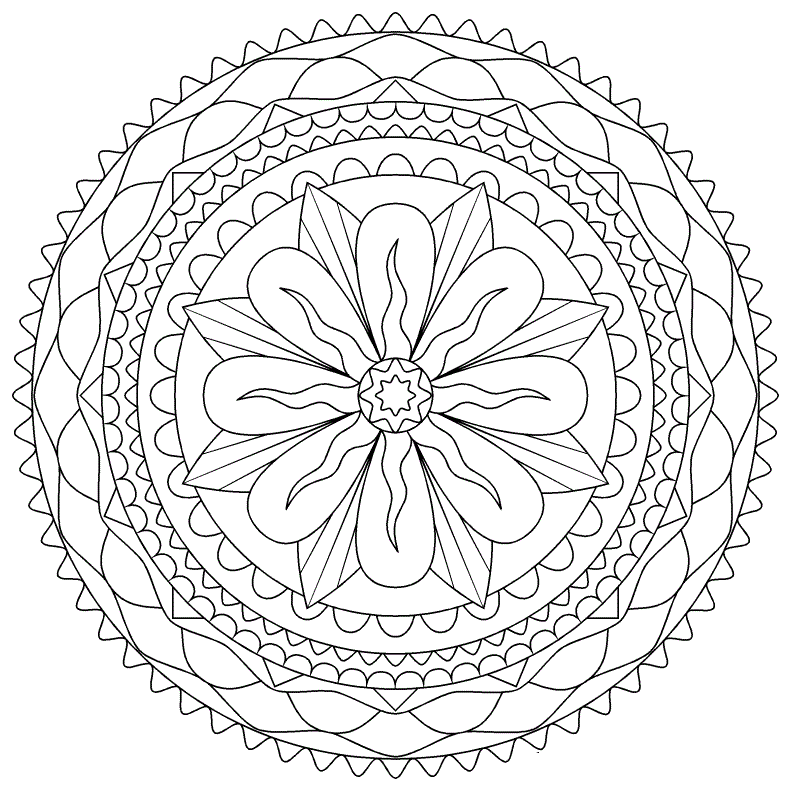 Printable Christmas Mandala For New Year Coloring Page