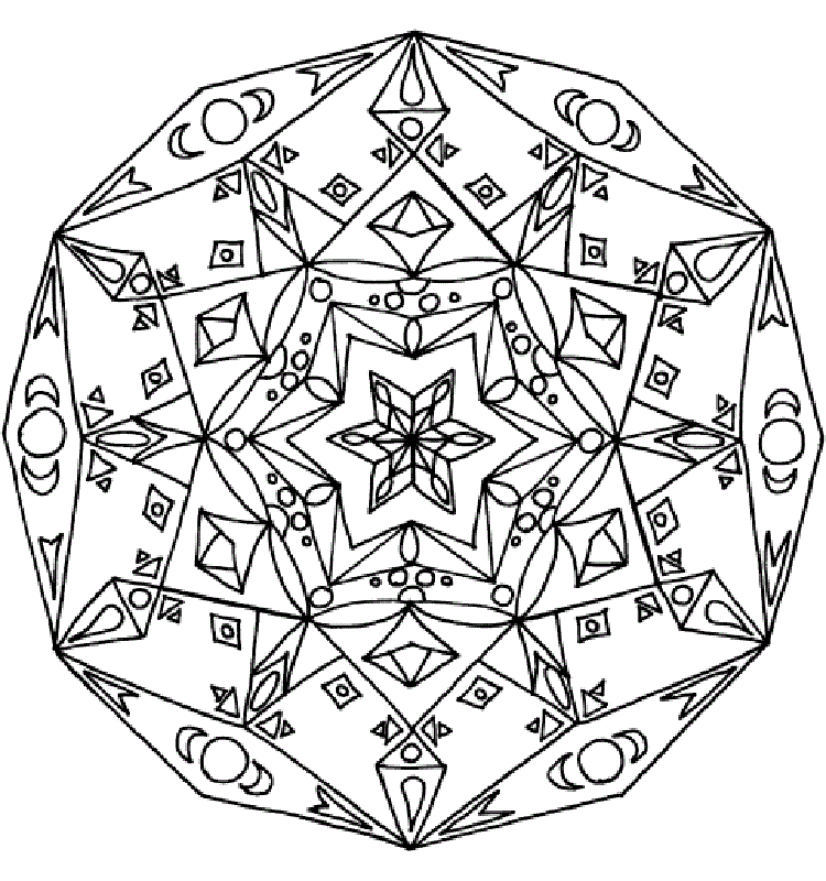 New Christmas Mandala For Kids Coloring Page
