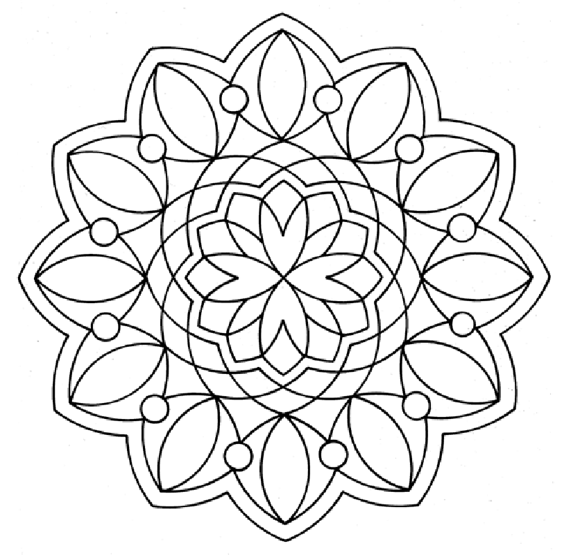 Newest Christmas Mandala For New Year Coloring Page