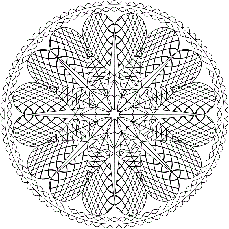 Print Christmas Mandala For New Year Coloring Page