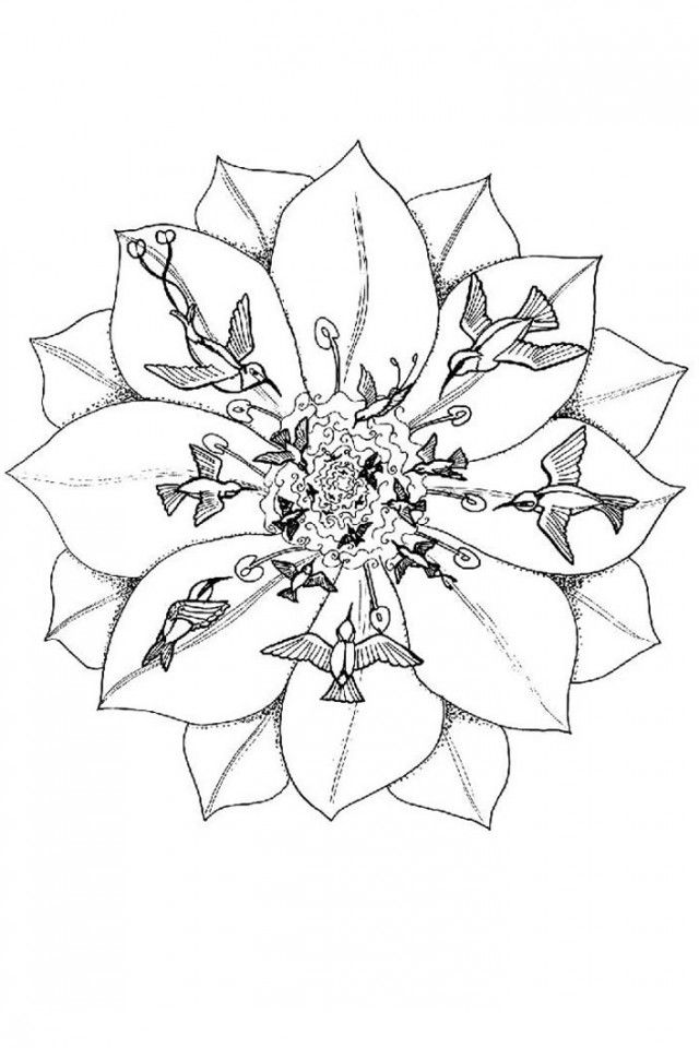Beautiful Christmas Mandala For New Year Coloring Page