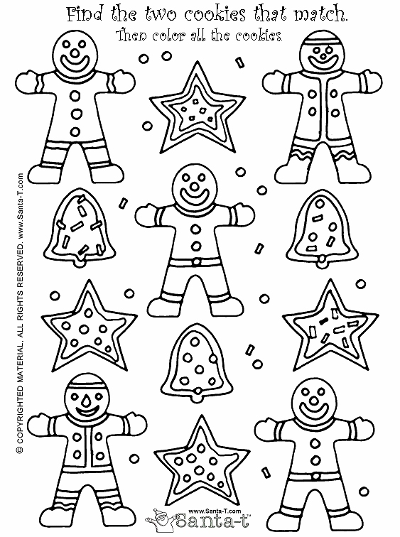 Print Christmas Cookie Coloring Page