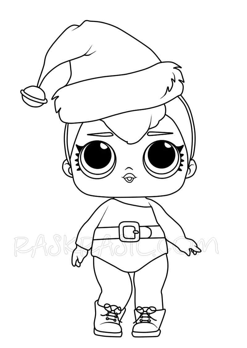 Print LOL Christmas Doll Coloring Pages   Coloring Cool