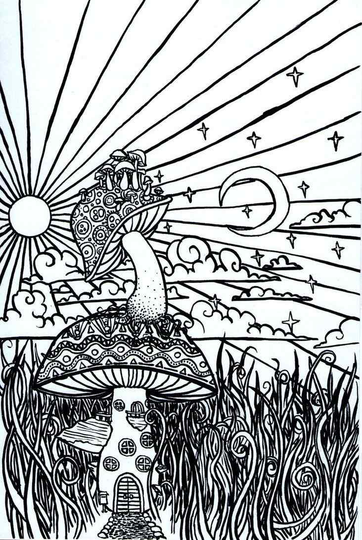 Amazing Psychedelic Coloring Page