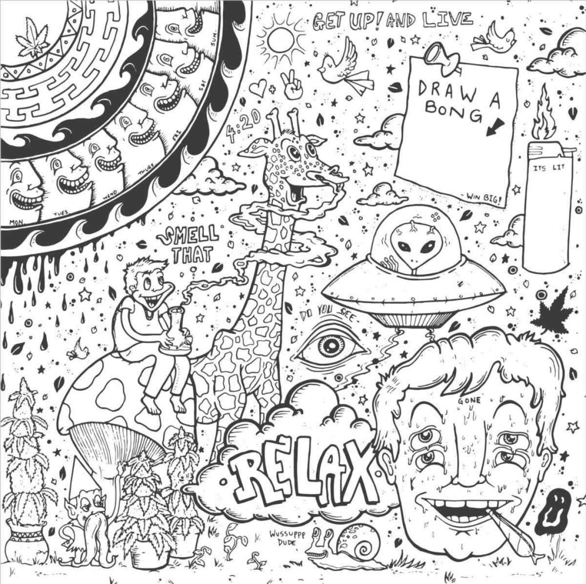 Psychedelic For Kid Coloring Page