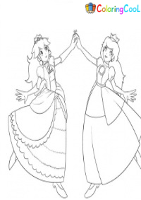 Princess Daisy And Peach Coloring Pages