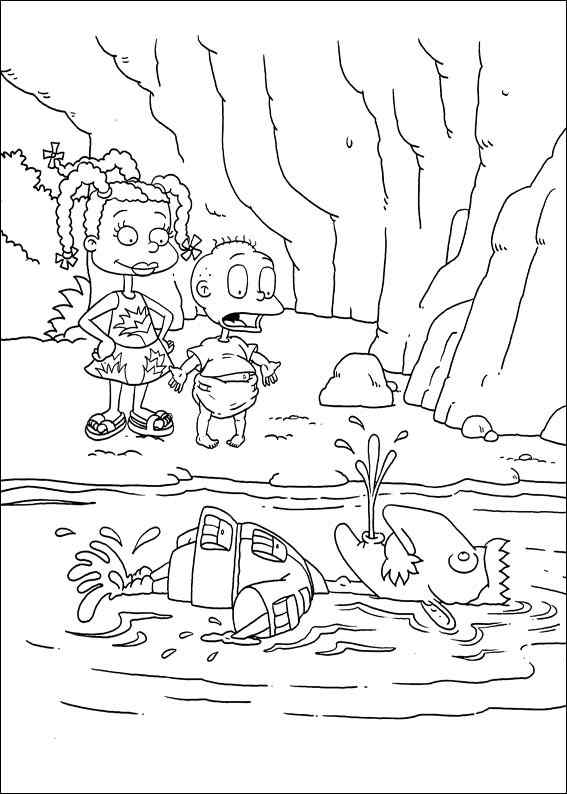 New Rugrats On Beach Coloring Page
