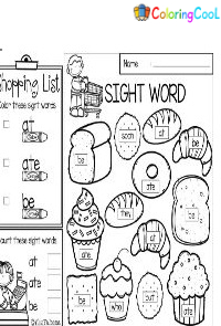 Sight Words Coloring Pages