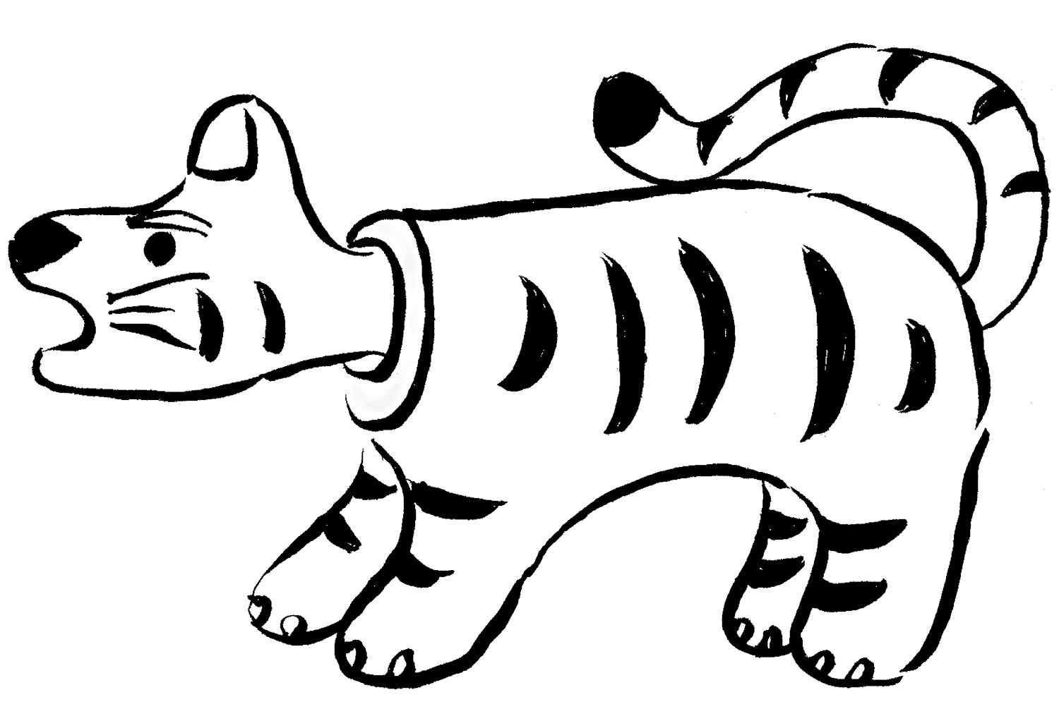 Printable Tiger For New Year 2022 Coloring Page