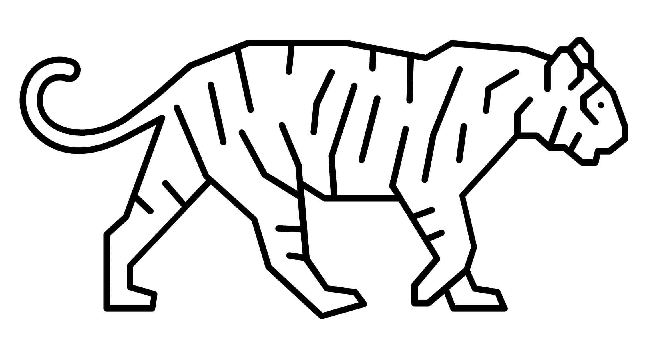 Tiger For New Year 2022 Coloring Page