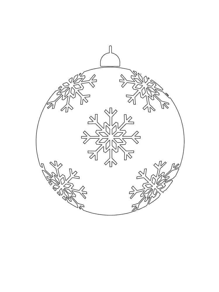 Christmas Ball Is Strewn With Snowflakes Coloring Page