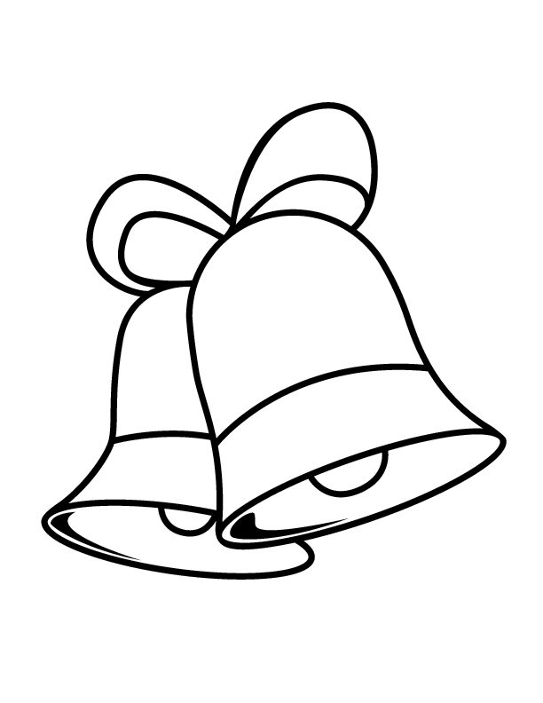 Very Simple Christmas Bell Coloring Page