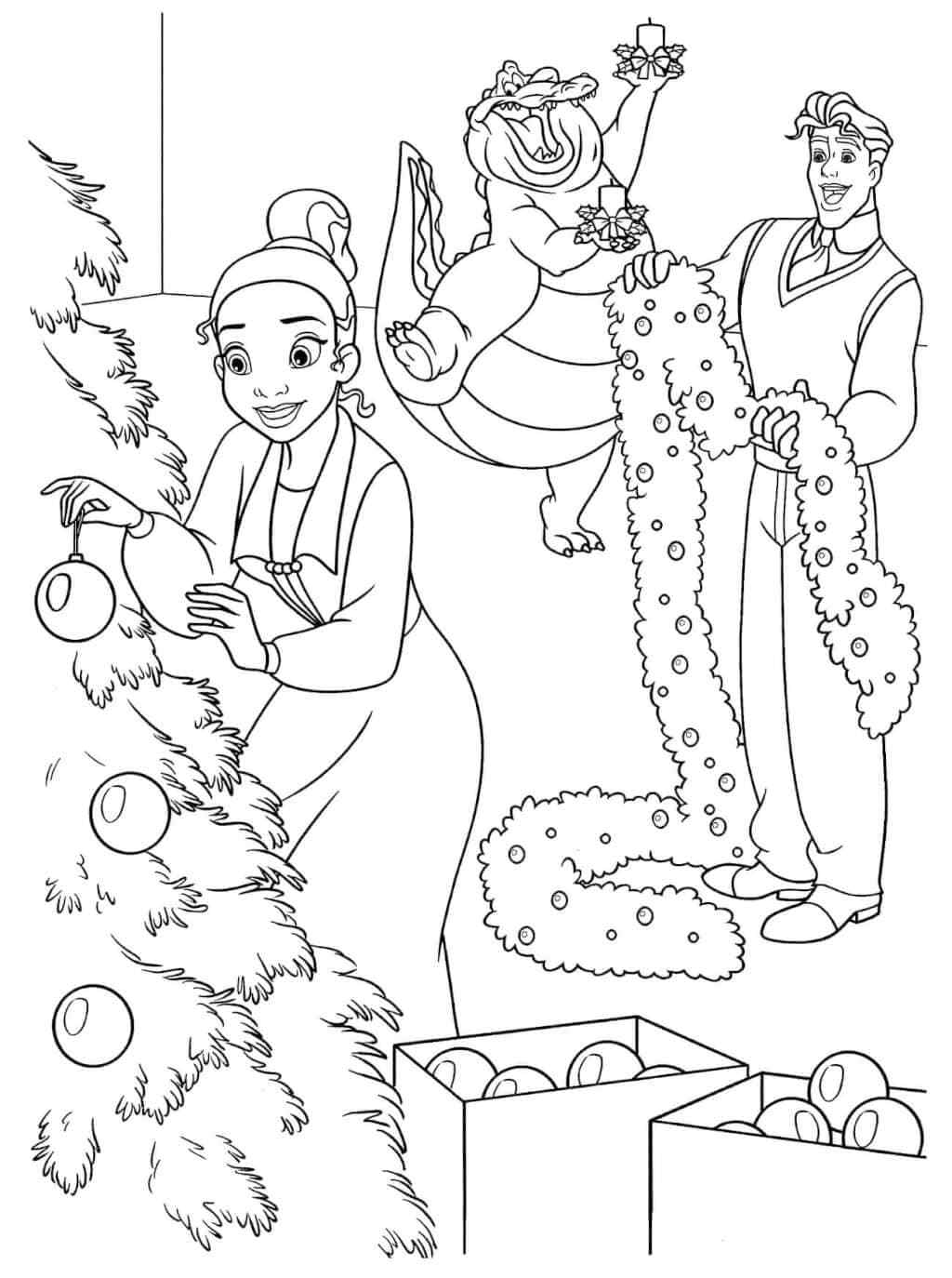 Decorating The Christmas tree Coloring Page