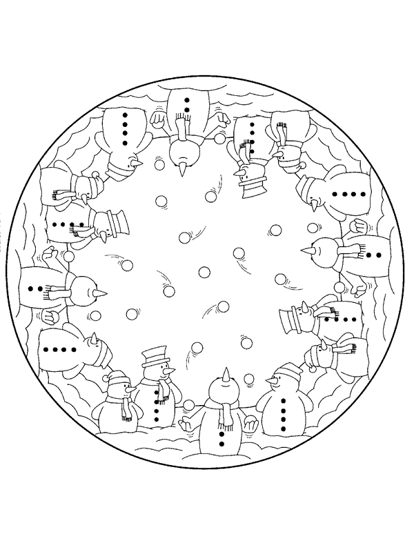 Christmas Mandala For Child Coloring Page