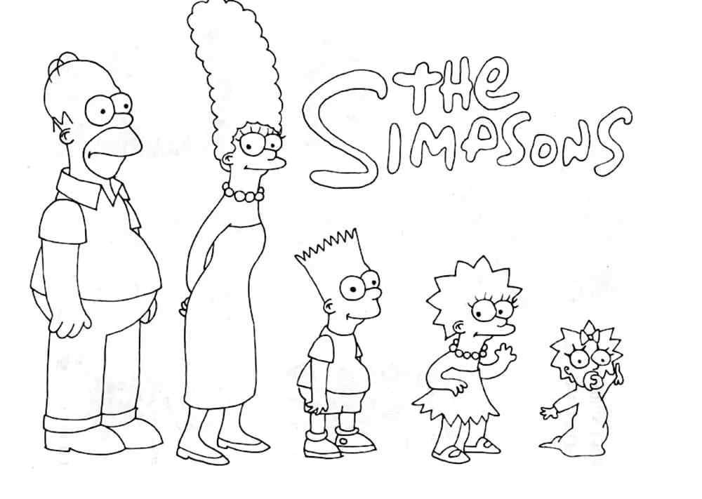 Big Simpsons Family Coloring Page