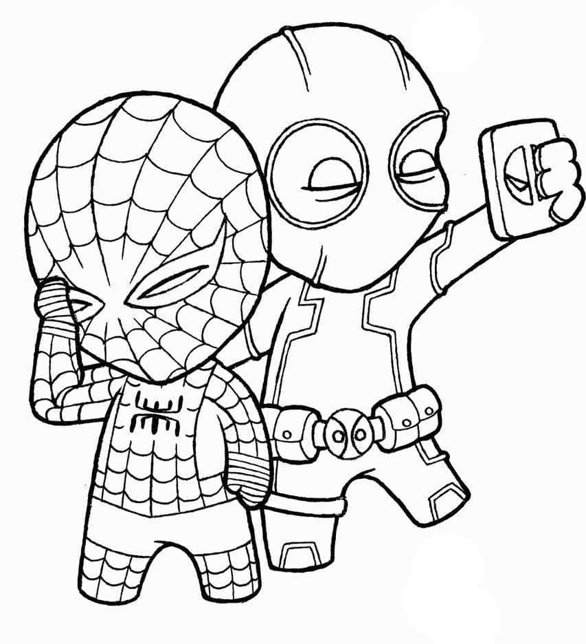 Chibi Miles Morales Spider-Man And Deadpool