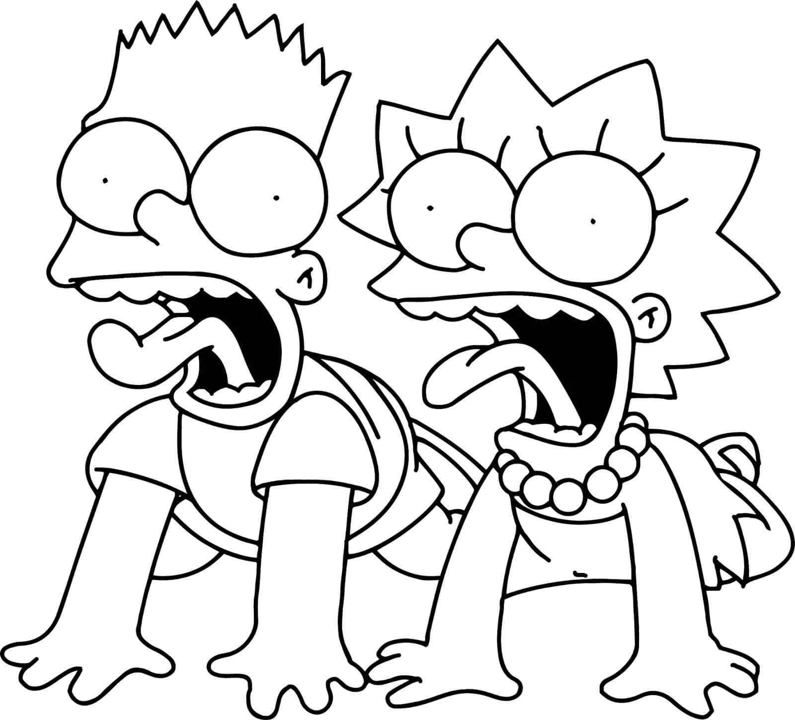 Children Scream With Fear Coloring Page