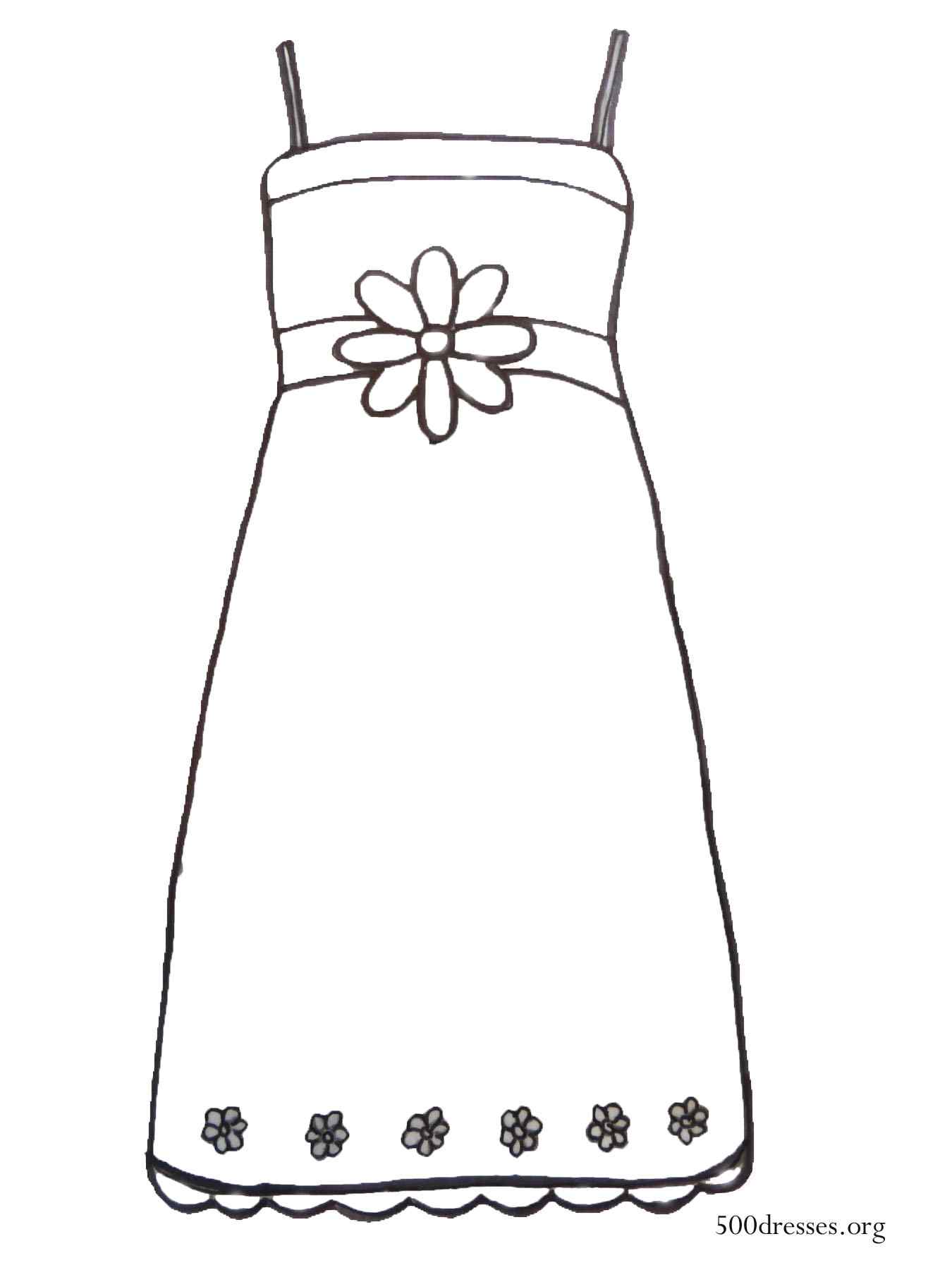 Dress Outline Coloring Page