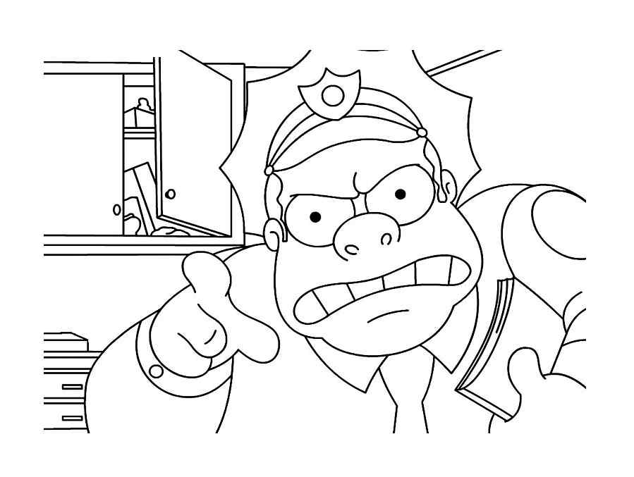 Easy Simpson Coloring Page