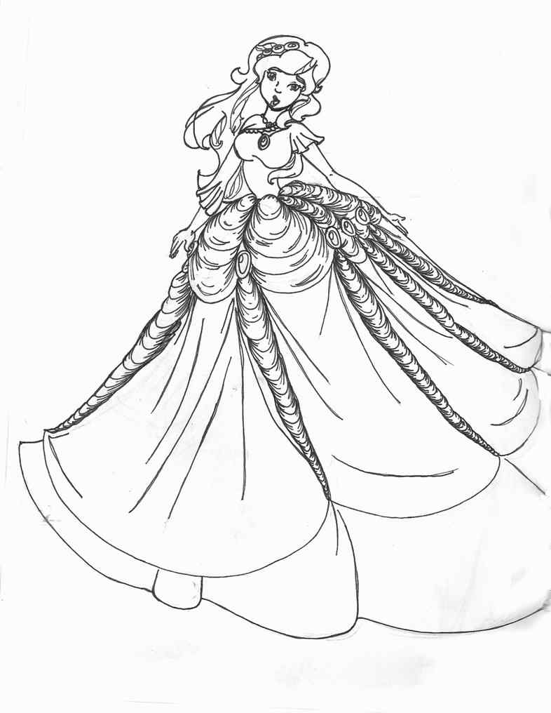 Fancy Dress Coloring Page