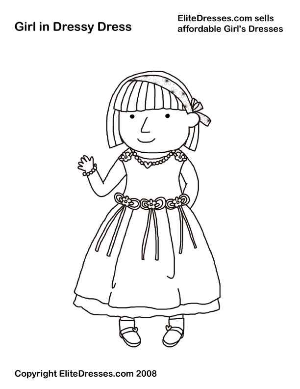 New Dress For Girl Coloring Page