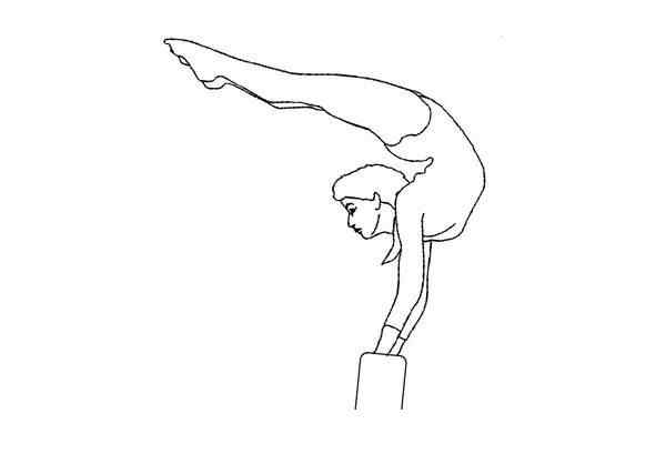 Gymnastics Balance Beam Lineart