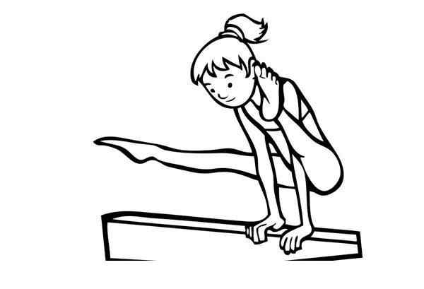 Gymnastics Girl On The Balance Beam