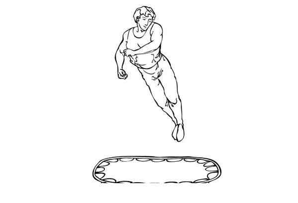 Gymnastics Man On The Trampoline Coloring Page