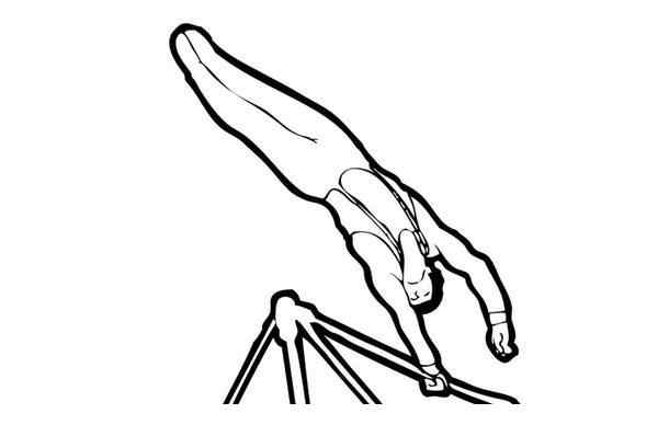 Gymnastics High Bar For Kids Coloring Page