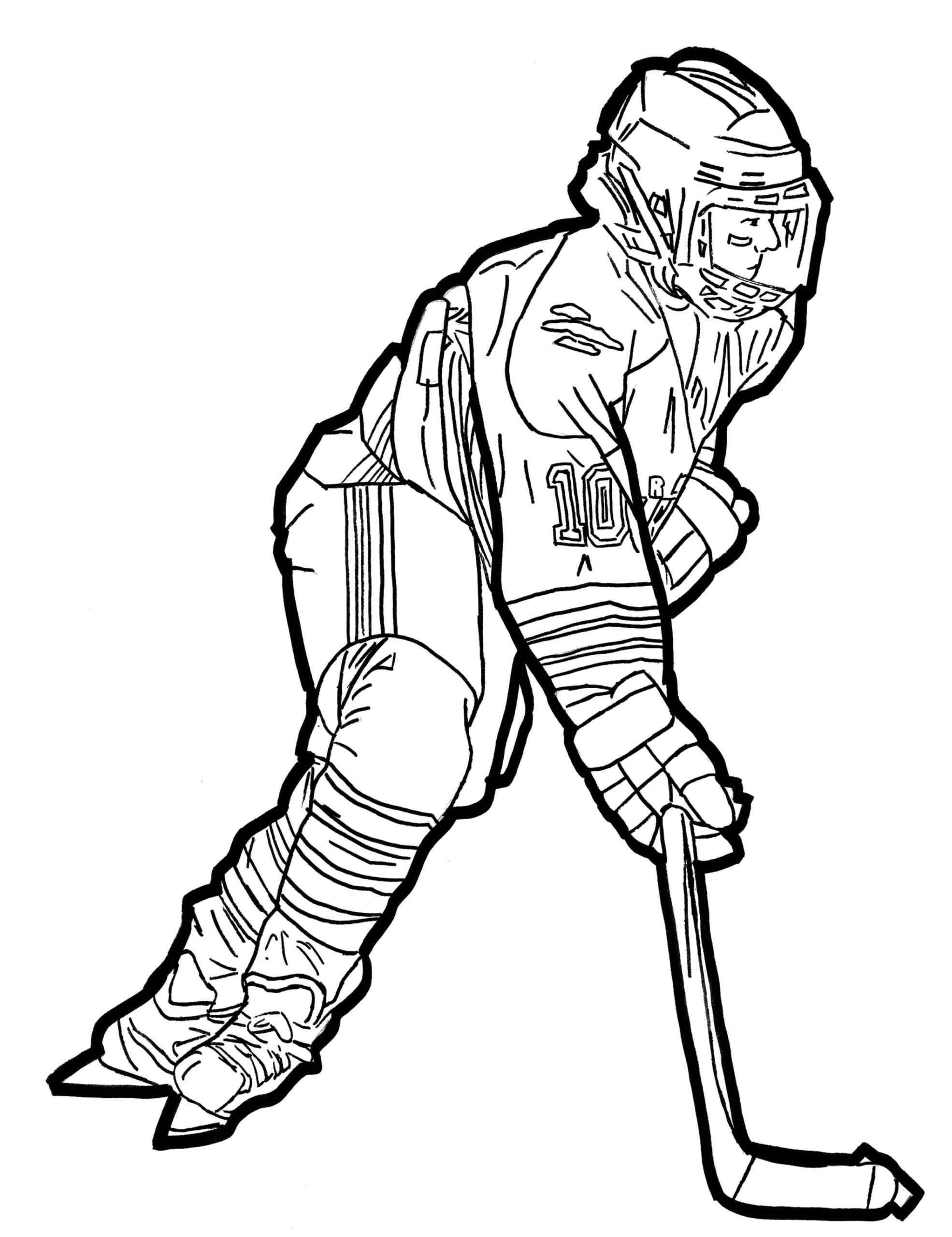Hockey player In Full Uniform