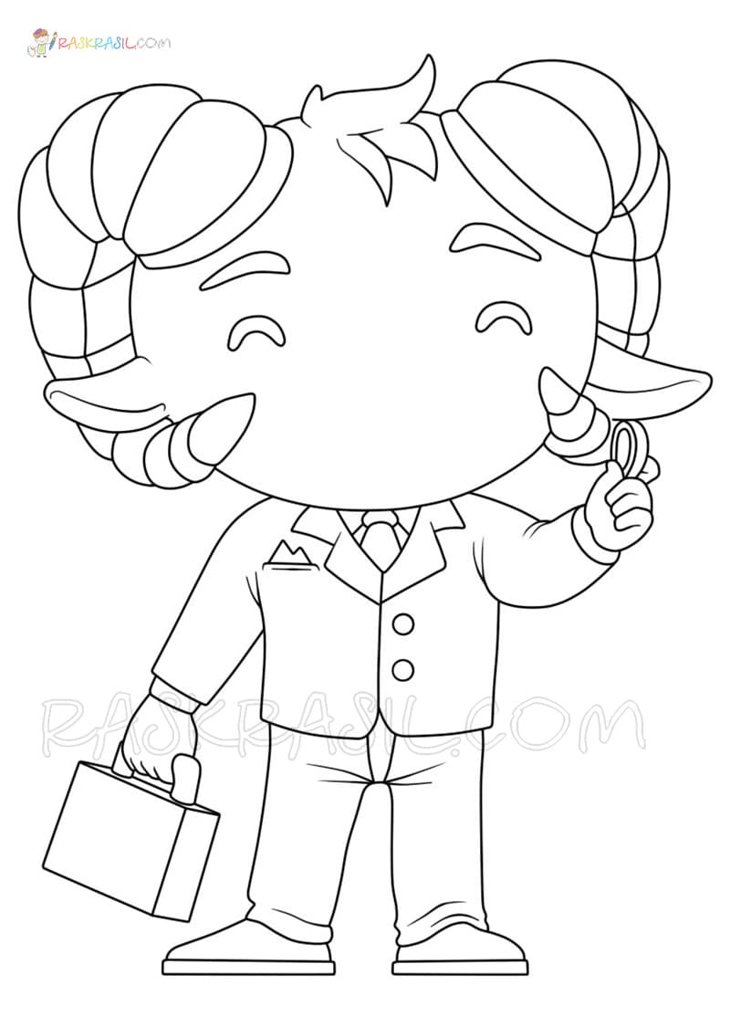 Horned Team Member Coloring Page
