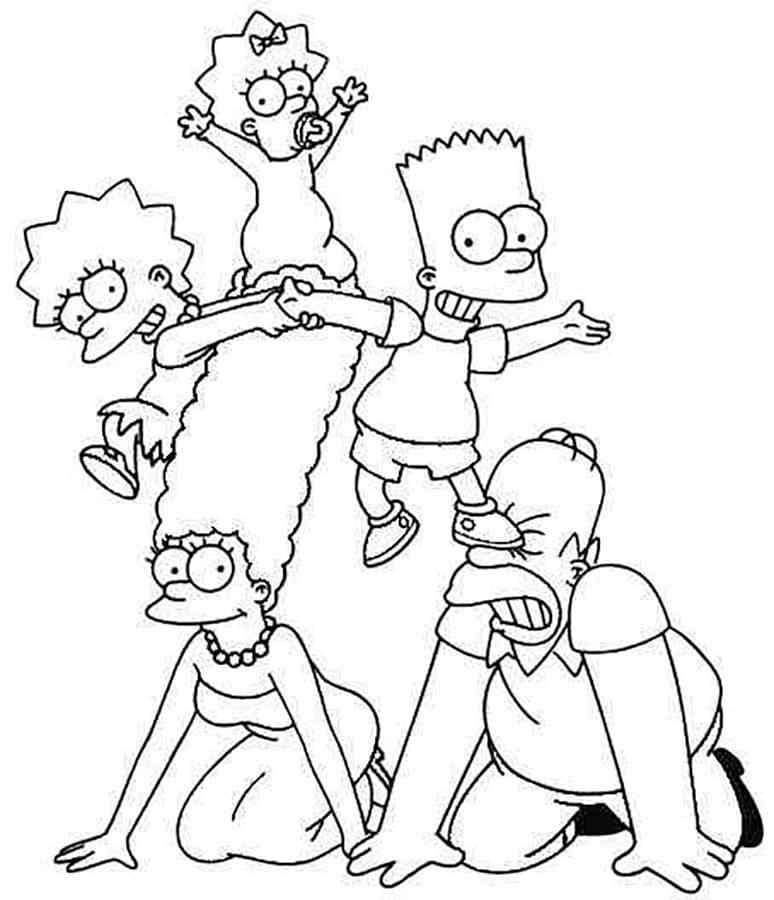 Simpsons Love To Practice Stunts Coloring Page