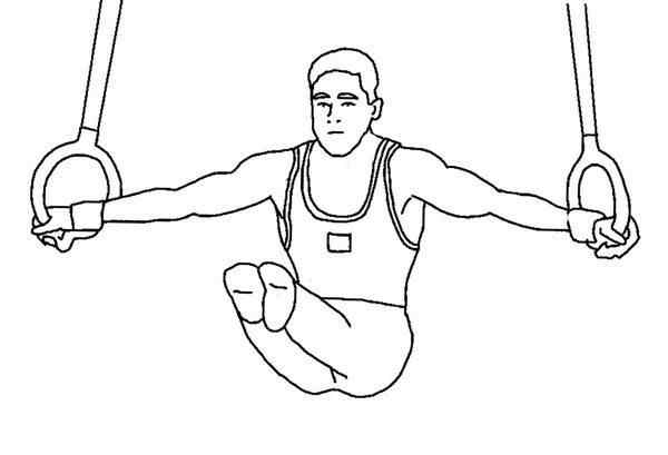 Man Gymnastics Ring Coloring Page