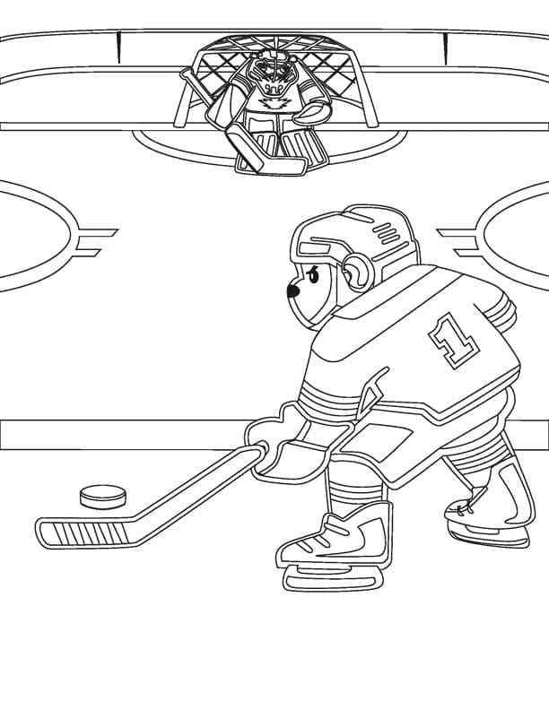 Preparing For The Big Puck Shot Coloring Page