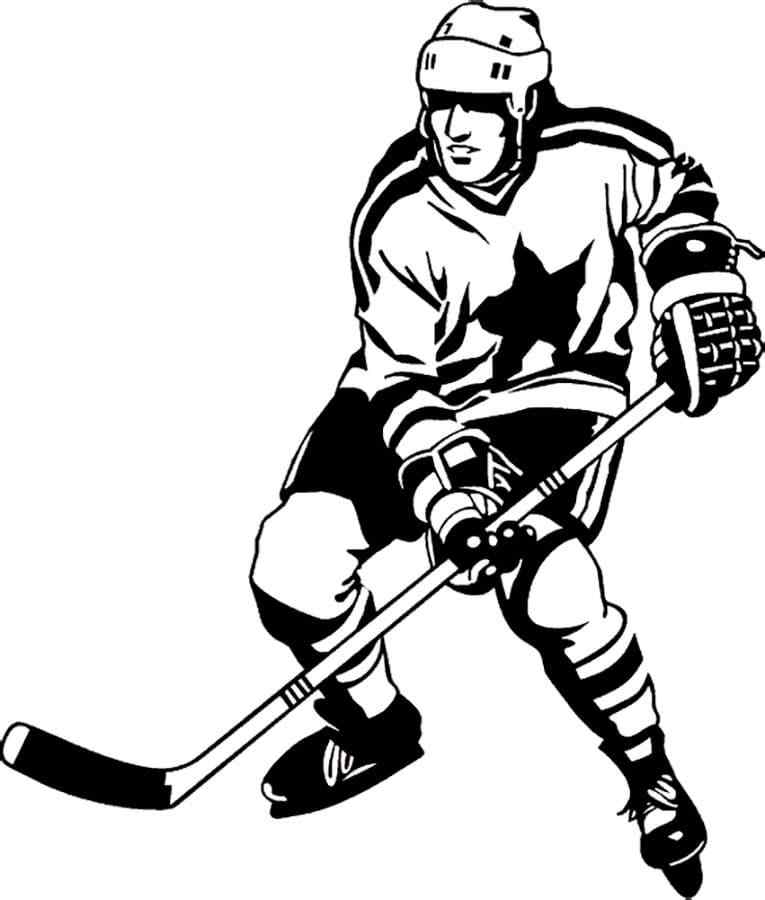Russian Hockey Player Coloring Page